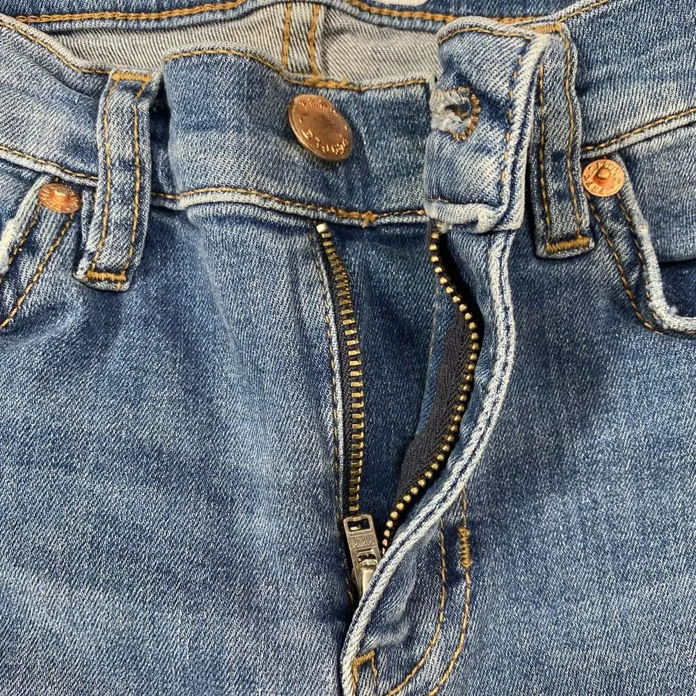 Free People Great Heights Jeans Frayed Hem Skinny Distressed Ripped Womens Sz 25